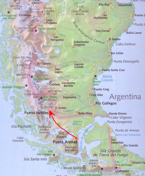 карта Патагонии